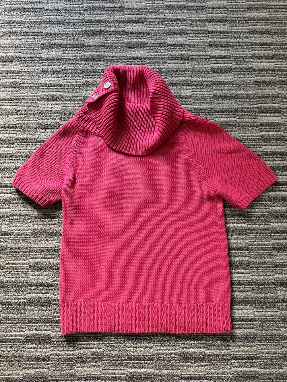 Banana Republic Short-Sleeve Cowl Neck Sweater in Hot Pink